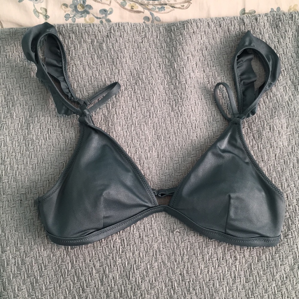 VS Pink Metallic Blue Bikini Top